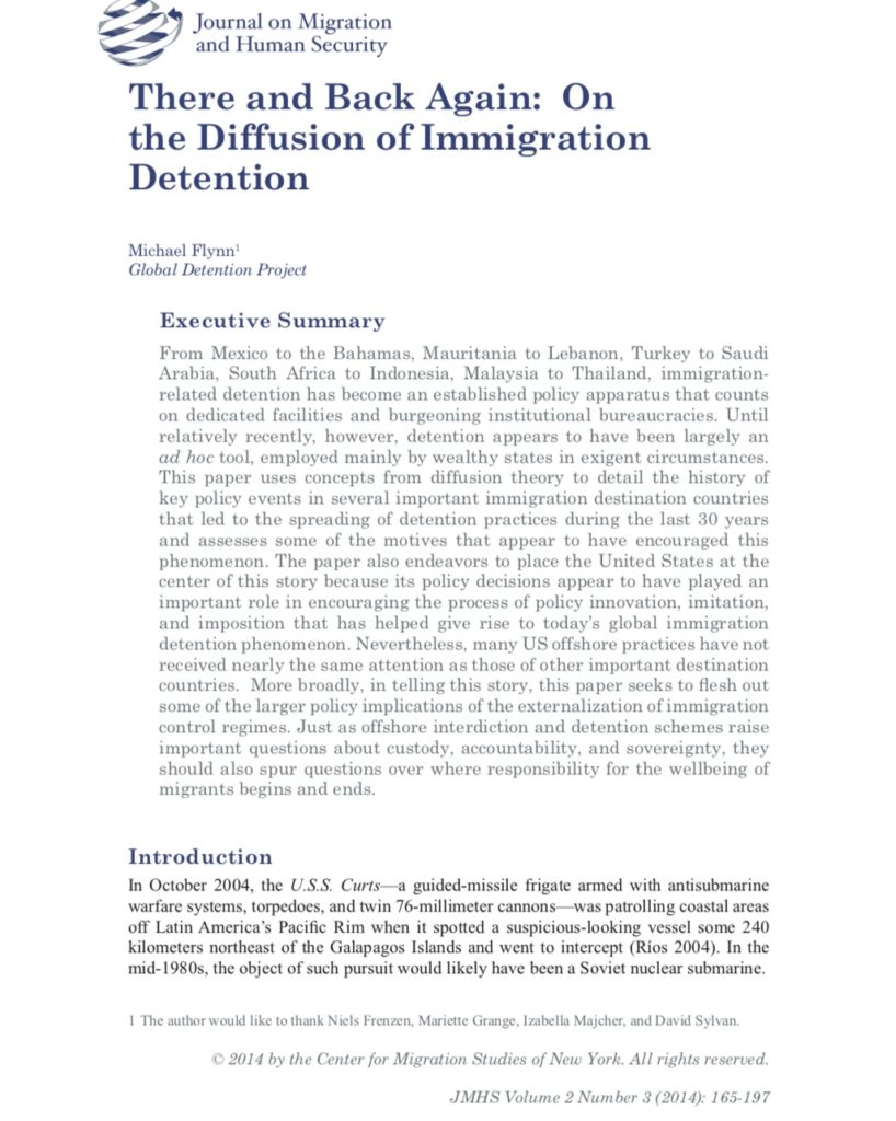 Michael Flynn on the Diffusion of Immigration Detention