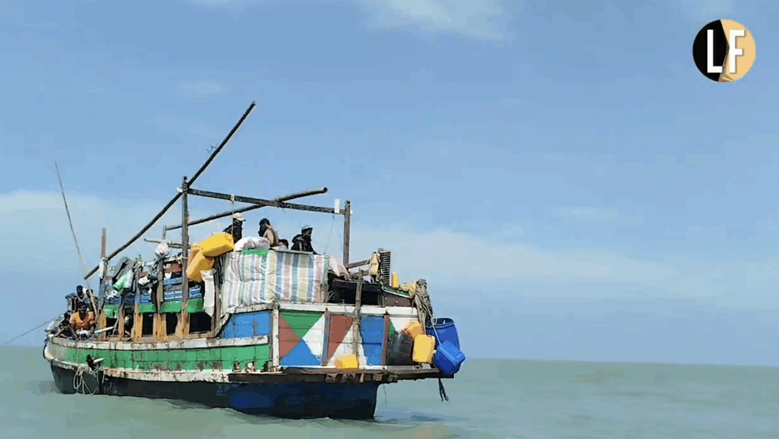 A fishing vessel carrying refugees from Myanmar is pictured as it nears the Sri Lankan coast, December 2024 (screengrab from @lankafiles)