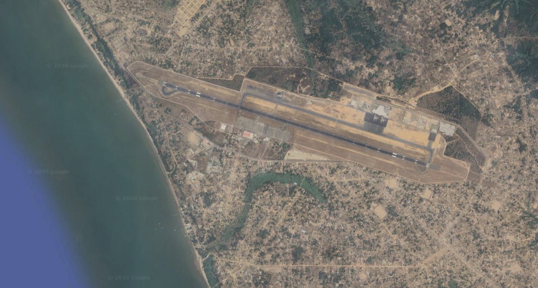 Aerial view of Freetown International Airport, near which third country deportees are reported to be detained (Source: Google Earth)